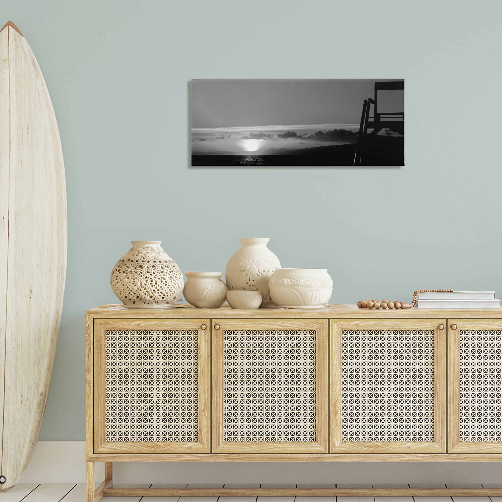 Stupell Industries Sunlit Lifeguard Station Landscape & Nature Photography Wrapped Canvas Art Print Wall Art, 40 x 17