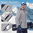 thumbnail image 4 of TACVASEN Men's Winter Waterproof Ski Jackets with Hooded Windproof Fleece Warm Snow Coat with Multi-Pockets For Hiking and Snowboarding ,Light Gray,M, 4 of 7