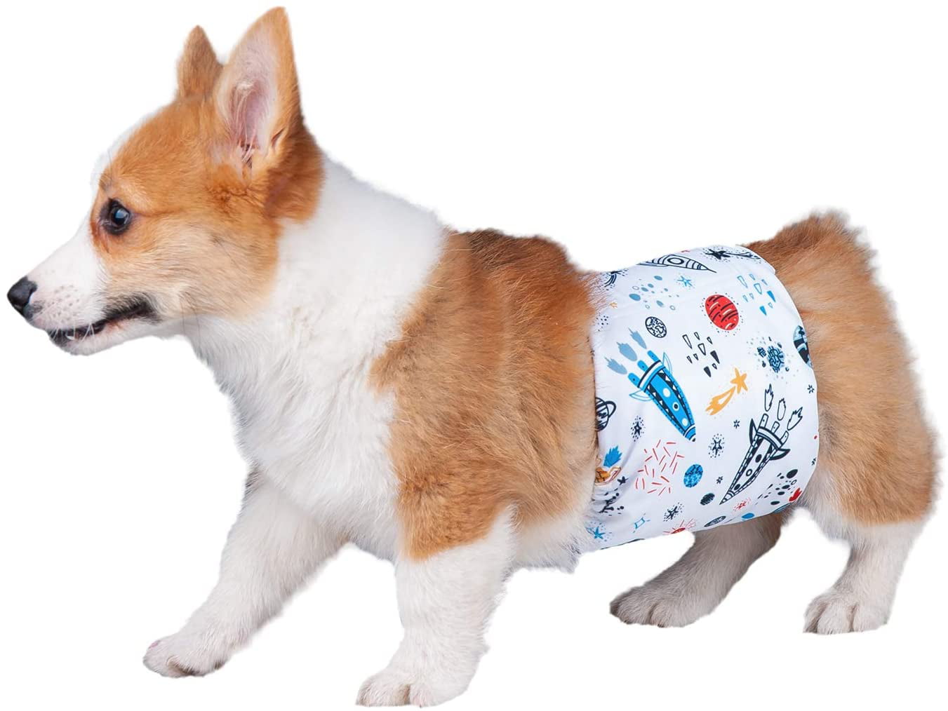 Comfort Reusable Male Dog Belly Wraps Diapers for Doggy Puppies Pet Soft Washable Belly Bands L, Space Pack of 3 - 2021 Latest Washable Male Dog Diapers