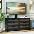 thumbnail image 2 of Yeshouse Mueble de TV moderno de 47.2" con soporte, cómoda de ratán con 6 cajones, ideal para televisores de 32 a 85 pulgadas, sala de estar y dormitorio, 2 of 8