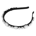 thumbnail image 1 of Bling Rhinestone Diadema Diadema de franela con diamantes de imitación blancos para mujer 5.51 x0.79, 1 of 7
