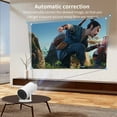 thumbnail image 5 of Mini Projector, HY300 Auto Keystone Correction Portable Projector, 4K/ 200 ANSI Smart Projector with 2.4/5G WiFi, BT 5.0, 130 Inch Screen, 180 Degree Flip, Round Design, Home Video Projector, 5 of 5
