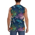 thumbnail image 4 of Fotbe Undersea Animals Men's Camiseta sin Mangas Estampada para Hombres, Playera Casual para Gimnasio, Entrenamiento, Playa-3X-Large, 4 of 7