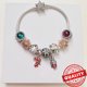 thumbnail image 4 of Romantic Rose Gold Two Color Heart Padlock Key to Happiness Double Charm Fit Original 925 Sterling Silver Bracelet Jewelry Gift, 4 of 5