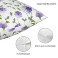 thumbnail image 3 of Pofeuu Purple Chicory Print Double-sided plush pillowcase Square Throw Pillow Covers Pillows Cover for Living Room Bedroom Sofa Couch Cushion Cover（No pillow core）-22"x22", 3 of 7