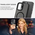 thumbnail image 4 of DOMAVER iPhone 15 Pro Max Étui 6,7 Pouces, Compatible MagSafe, Étui de Protection Translucide Mate Antichoc, Noir, 4 of 8