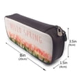 thumbnail image 3 of Lsque Hello Spring Printed Big Capacity PU Leather Pencil Case Large Pencil Pouch Stationery Pen Bag Pencil Holder for Teen, 3 of 6