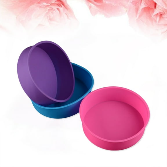 ORDDIART Silicone Round Cake Pan Set 6.5x6.5x2.2in Non-Stick Bakeware for Easy Food Release and Even Baking