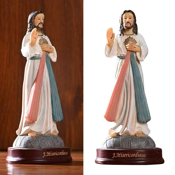 Resin ian Sculpture Jesus Nativity Ornament, Birth of Jesus Figurine Tabletop Shelves ianity Religious Statue