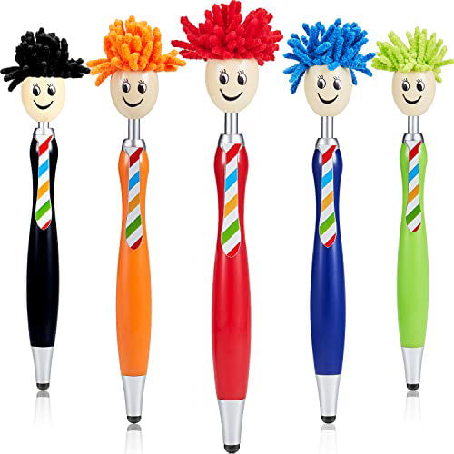 10 Pieces Mop Topper Pens Screen Cleaner Stylus Pens 3-in-1 Stylus Pen Duster for Kids and Adults 