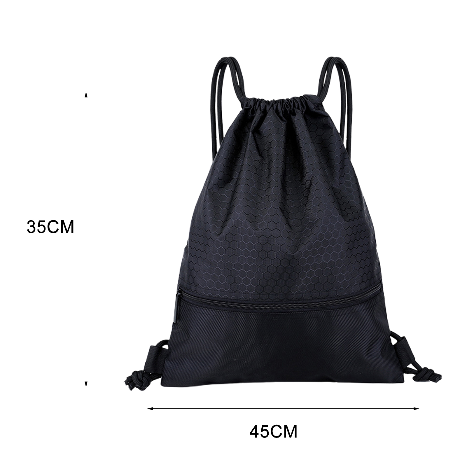 Yesbay Nylon Waterproof Zipper Drawstring Backpack Outdoor Sport Fitness Storage Bag,Red - image 5 of 7