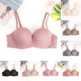thumbnail image 2 of Gswybco Wireless Bras for Women Solid Color Embroidered Glossy Bras Backless Seamless Push Up Daily Bras Comfortable Strappy Adjustable Strap Wrap Bras, 2 of 6