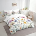 thumbnail image 4 of Manfei Teens Watercolor Flower Twin Bedding Sets 7-Piece, Farmhouse Plant Botanical Bedding Comforter Set, Vintage Fashion Style Reversible Sheet Sets, Ultra Soft Home Decor, 4 of 8