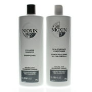 Nioxin System 2 Cleanser & Scalp Therapy Thickening Moisturizing Daily Shampoo & Conditioner, Full Size Set, 2 Piece