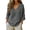 Dark Gray, variant on Linen Tops for Women Summer Gauze Shirts 3/4 Sleeve V Neck Blouses Dressy Casual Tunic Loose Vacation Clothes