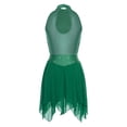 thumbnail image 7 of iiniim Women's Color Block Lyrical Dance Dress Sleeveless Ruched Figure Skating Modern Dancewear Green XXL, 7 of 7