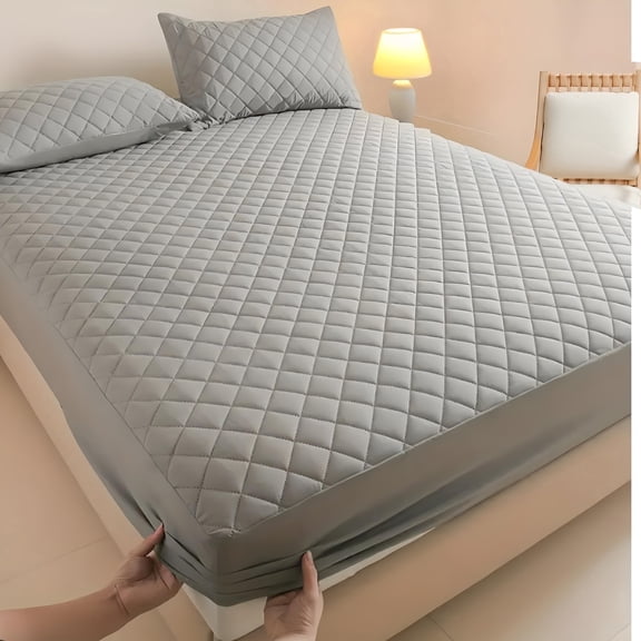 King Size Waterproof Mattress Protector, Breathable Soft Mattress Pad Cover for Bed, Gray