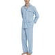 thumbnail image 1 of GLOBAL Conjuntos de Pijamas de Algodón para Hombre, Ropa de Dormir de Manga Larga con Botones, Ropa de Dormir Cómoda, Conjunto de Pijama Suave con Rayas Azules y Negras S, 1 of 5