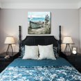 thumbnail image 4 of Canvas Wall Art Beach Décor Wall Picture Rustic Coastal Sand Canvas Print Ocean Nautical Painting Seascape Sea Bird Vintage Ship Boat Artwork for Seaside Living Room Bedroom Bathroom Decor Blue Large, 4 of 9