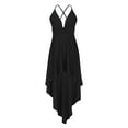 thumbnail image 4 of Cobkk Spring Dresses For Women Clearance Fashion Women Summer Casual Solid V-Neck Camis Sleeveless Vest Long Dress Maxi Dress For Women J-1132 Black S, 4 of 6