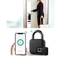 thumbnail image 1 of Fingerprint Lock, Waterproof Long Standby Time Fingerprint Padlock Black with 3 Colors Indicator for Door, 1 of 7