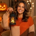 thumbnail image 4 of Mini LED Halloween Lantern with Halloween Event Witch Print, Battery Powered Hanging Lighted Decor for Tabletop Tiered Tray Halloween Party Gothic Home Decor, 4 of 7