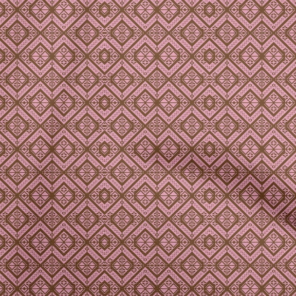 oneOone Polyester Spandex Brown Fabric Geometric Sewing Craft Projects Fabric Prints By Yard 56 Inch Wide