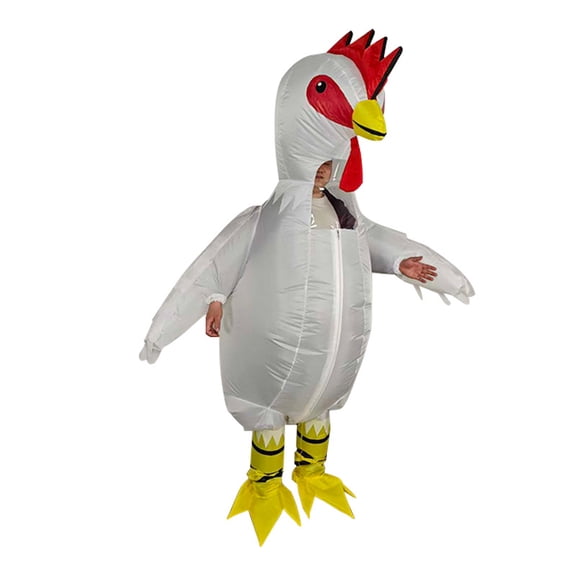 Inflatable Chicken Costume For Adults, Funny Full‑Body Rooster Outfit For Halloween Cosplay Party,Height 59"–74.8",Rooster