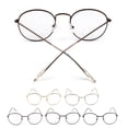 thumbnail image 2 of Maoww Lunettes Rondes à Grande Monture Imprimées en Métal Lunettes Décoratives Unisexes Légères Verres Clairs Rétro, 2 of 8