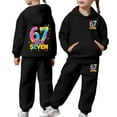 thumbnail image 2 of Kids 67 Six Seven Shirt and Pants Set - Long Sleeve Sweatshirt Jogger Outfit for Boys Girls, 2 of 7