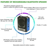 Technical Pro Portable Bluetooth Speaker 100W Rechargeable 3in Woofer LED Light