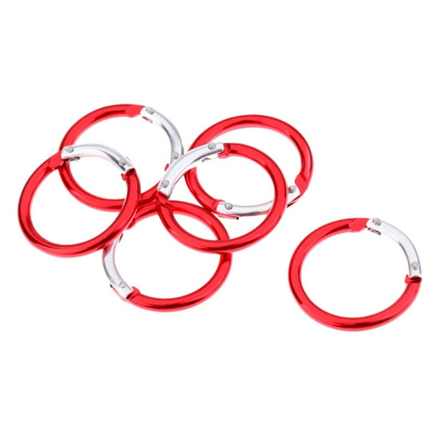 Almencla 6 Pcs Crochets Ronds en Aluminium Sp Porte-Clés Mousqueton Rouge