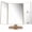 Gold, variant on PETGLE Tabletop Mount Trifold Lighted Vanity Mirror with 21 LED Lights, Touch Screen and 3X/2X/1X Magnification, Two Power Supply Mode Make up Mirror,Travel Mirror