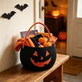 thumbnail image 5 of Sahpxhe Halloween Baskets Pumpkin Ghost Cotton Rope Woven Candy Basket,Handheld Storage Bucket Gift Basket for Trick or Treat,Halloween Party,9.84x7.87in Black-A, 5 of 8