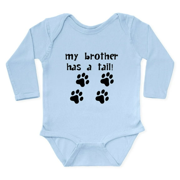 CafePress - My Brother Has A Tail Body Suit - Long Sleeve Cotton Baby Bodysuit
