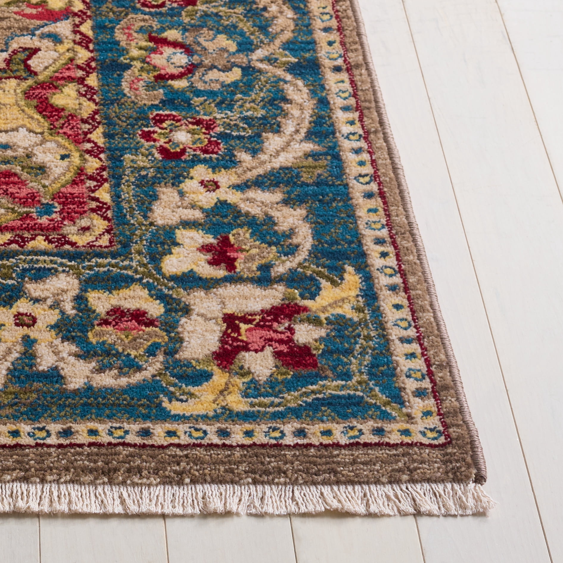 Safavieh Kashan Vincent Oriental Runner Rug, Taupe/Blue, 2'6" x 16'