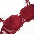 thumbnail image 4 of Huhudde Women's Balconette Bra with Push Up Effect 1 /2 Cup Lace Bra Underwired Low Cut Bra Bows Shelf Bra Bralette Lingerie, 4 of 21