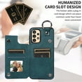 thumbnail image 2 of Mantto Design for Samsung Galaxy A13 4G PU Leather Wallet Phone Case with Kickstand Card Holder Slots Metal Ring Double Magnetic Clasp Back Flip Folio Protective Cover for Women Men,Green, 2 of 10