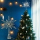 thumbnail image 4 of Luz LED estrella para el Árbol de Navidad | Estrella de Hierro de Cinco Puntas Luminosa | Plástico ABS de oro blanco | 30x25x8cm | Ligero, a prueba de fracturas, base de muelle | Decoración navideña, 4 of 6