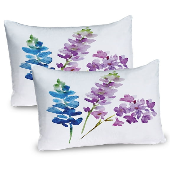 Ambesonne Floral Pillow Sham 2 Pack, Watercolor Bouquet Art, 36"x20", Multicolor