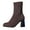 Coffee, variant on Sock Boots For Women Knitted Fabric Block Heel Mid Calf Comfort Coffee Color Shoe Size 36 Eu 3.5 Uk 5.5 Us Foot Length 9.06 Inches