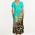 thumbnail image 4 of Wycnly Summer Dresses for Women Summer Dresses for Women 2025 Loose Flowy Pleated Ruffle Swing A-Line Long Dress with Pocket Ladies Fashion Leopard Print Round Neck Short Sleeve Maxi Sundresses, 4 of 6