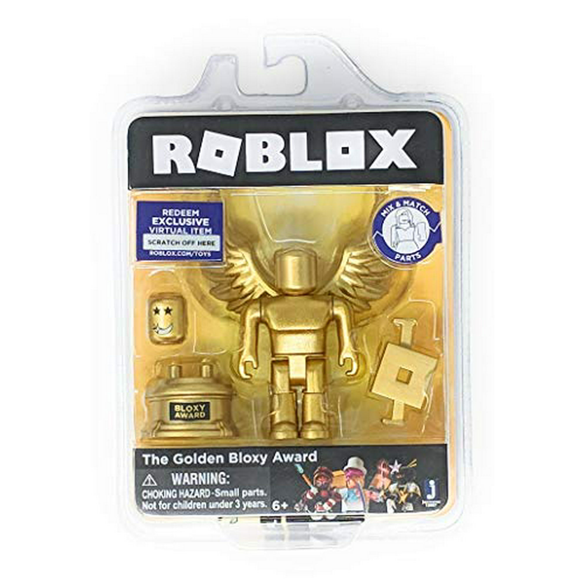 Roblox Gold Collection The Golden Bloxy Award Single Figure Pack With Exclusive Virtual Item Code Walmart Canada - roblox mad studio pack walmart canada