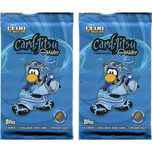 Club Penguin Card-Jitsu Trading Card Game Water Series 4 LOT of 2 Booster Packs