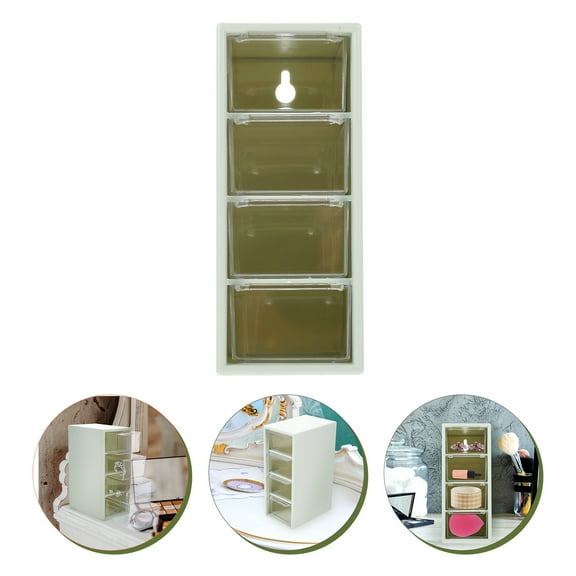 WHAMVOX 1Pack Multi Space Container Green Plastic Storage Box For Students 15.5X10X6.5CM