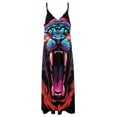 thumbnail image 4 of Tiger Animal Graffiti Design Sleeveless Dress Woman Fashion Long Dresses Women's Summer Suit Dress 2025, 4 of 7