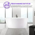thumbnail image 5 of Vanity Art 59" x 32" Acrylic Freestanding Bathtub Contemporary Soaking Tub with Overflow and Pop-Up Drain, VA6834-M, 5 of 5