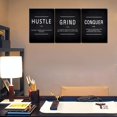 thumbnail image 3 of Grind Hustle Conquer Success Wall Art, Motivation Canvas Wall Decor Framed Inspirational Painting Quotes Positive Poster Wall Hanging Picture for Home Office Workplace - 12"Wx16"Hx3piece, 3 of 6