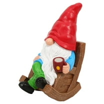 FDEEOM Drinking Coffee Faceless Garden Gnome Statue Decoration 7.1" Figurine Ornament for Indoor Outdoor Home Patio Yard Lawn