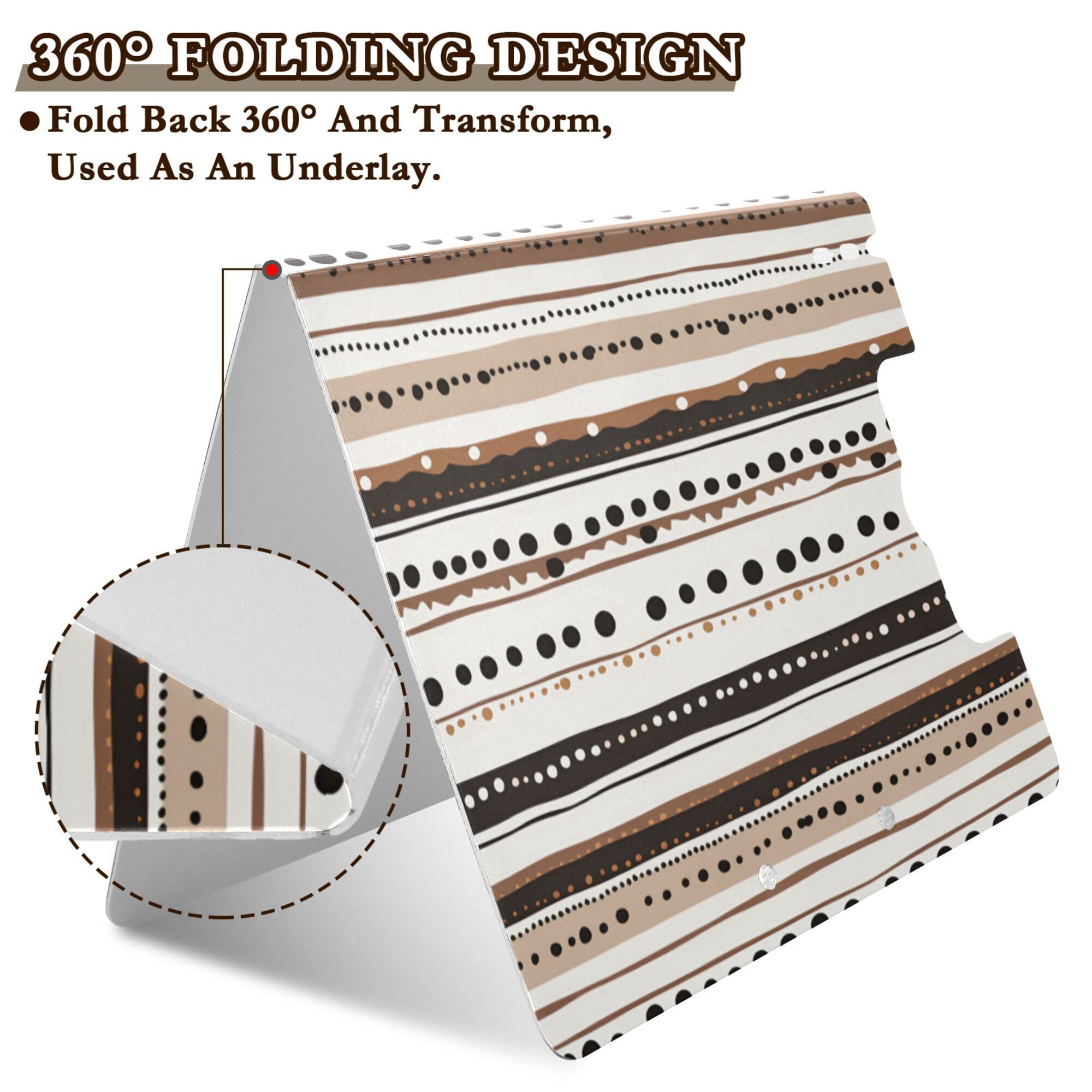 FORMRS A4 Clipboard Folder with Pen Holder Horizontal Foldable School Office Binder, Brown Abstract Stripes